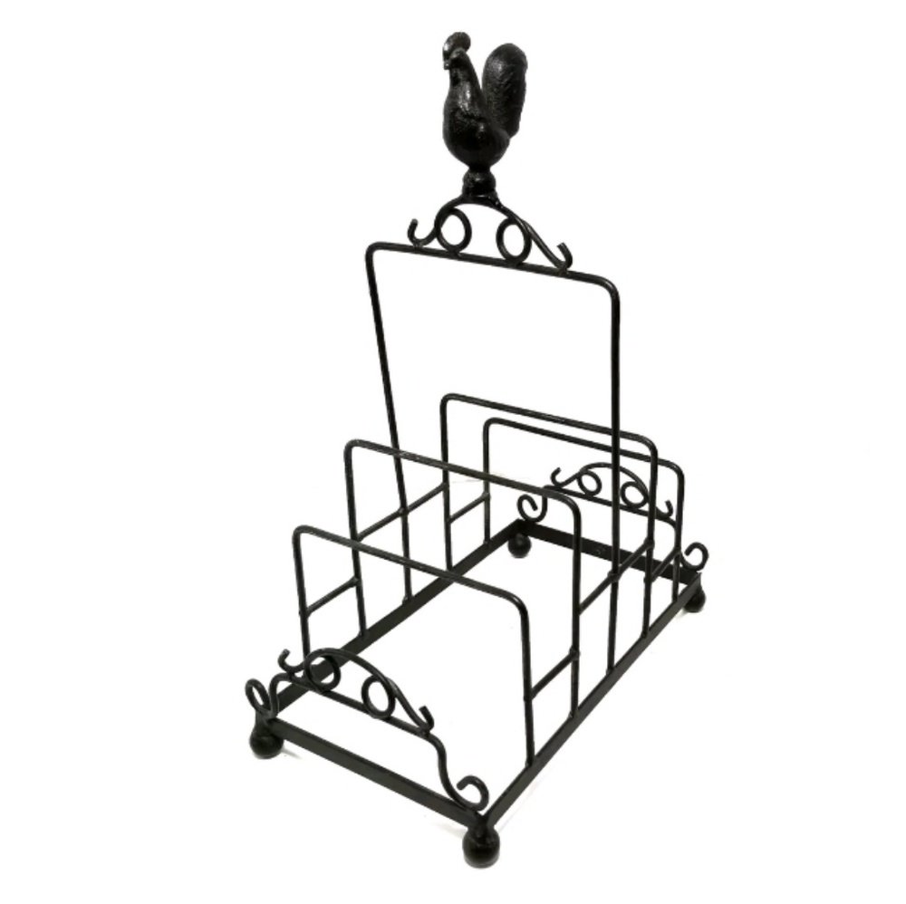 Black Iron Rooster Book File Folder Organizer